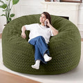 6FT Bean Bag Chair,Giant Bean Bag Chairs for Adults,Big Bean Bags with Memory Foam Filled, Large Beanbag Chairs with Chevron Plush Cover-Green