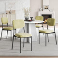 Einhomn Upholstered Dining Chairs Set of 4, Stackable Modern Dining Room Chairs, Kitchen Chairs w/Soft Velvet Backrest & Sturdy Metal Legs for Restaurant, Living Room, Light Green