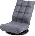 Swivel Floor Chair for Teens，Multipurpose Gaming Chair Rocker for TV, Reading, Playing Video Games Lumbar Support, Adjustable Foldable Backrest (Grey)