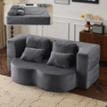 Orynveela Convertible Folding Sofa Bed, 78” Full Size Floor Sleeper Couch, Chenille Full Foam Futon Loveseat for Living Room Bedroom, No Assembly Required (Grey)