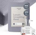 GroundLuxe Organic Fitted Grounding Sheet in Gray for a Queen Size Bed