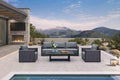 PURPLE LEAF Patio Furniture Set 6 Pieces Outdoor Conversation Sets PP Rope Patio Sofa with Cushions and Table Manual Weaving Deep Seating Furniture for Porch Lawn Backyard Gray