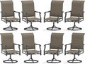 Sophia & William Outdoor Patio Swivel Dining Chairs Set of 8, High Back Padded Patio Dining Chairs, All Weather Textilene Mesh Fabric for Backyard, Poolside, Balcony and Garden