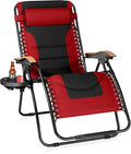 Sophia & William Oversize Zero Gravity Chair, Padded Recliner with Free Cup Holder, Supports 400 LBS (Red)