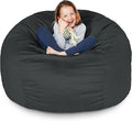 Lumaland Luxurious 3ft Medium Bean Bag Chair with Microsuede Cover - Ultra Soft, Foam Filling, Washable Bean Bag Sofa for Adults, Teenagers, Kids, Pets - Sack Chair for Living Room, Bedroom - Black
