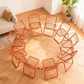 10 Pack Folding Chair,Orange Color,Single Piece,Foldable Space - Saving Design for Indoor/Outdoor Use