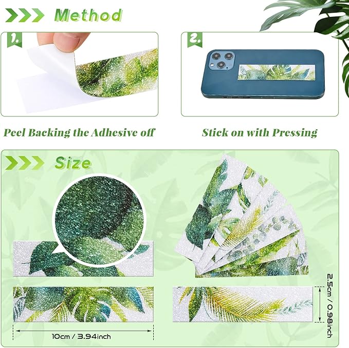 Gersoniel 72 Pcs Anxiety Sensory Stickers Strips Adhesive Textured Mental Health Calm Stickers Mindfulness Fidget Decals Stress Anxiety Relief Items for Therapy Office Desk Counselor(Leaves)