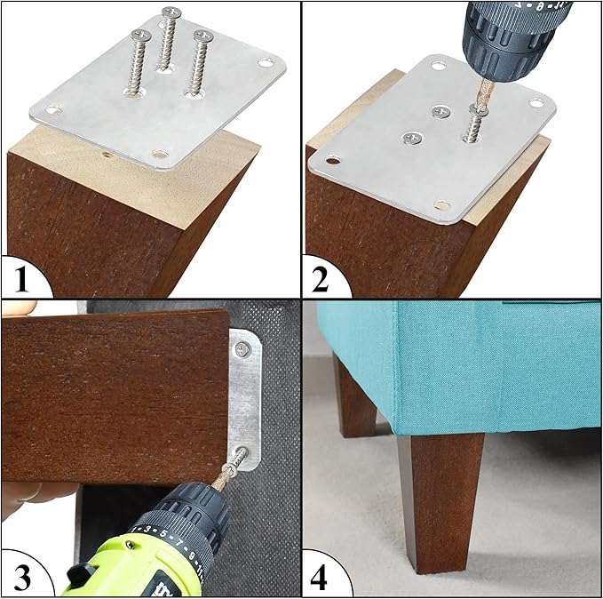 AORYVIC Wood Furniture Legs 6 inch Sofa Legs Square Couch Legs Universally Applicable Replacement Legs for Ottoman, Dresser, Easy to Install, Normal Size for U.S.Made and Other Furniture