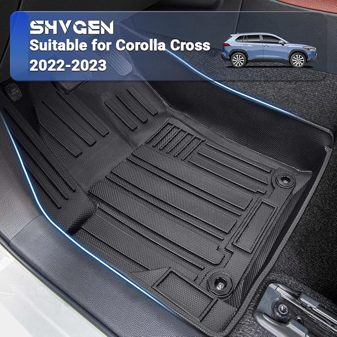 Compatilbe for 2022-2025 Toyota Corolla Cross Floor Mats Full Set All Weather Floor Mats Seat Back Cover Cargo Liner Fit for 2022-2025 Corolla Cross Accessories (Only Fit SUV FWD Gasoline)