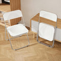 Folding Chair 2 Pack Acrylic Foldable Portable Plastic Chair,Easy to Use and Store Comfortable Portable Party Chairs for Home,Office,Party,Comfy