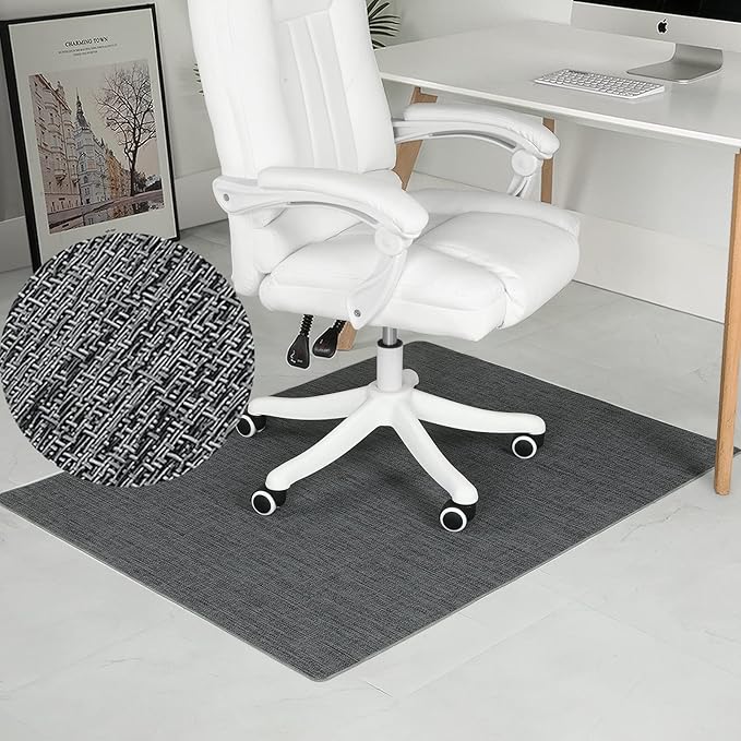 Chair Mat for Hardwood & Tile Floor, 47" x 60" Heavy Duty Office Chair Mat for Rolling Chairs, Anti Slip, Non-Curve, Floor Protector for Home Office, Gray