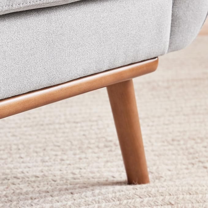 HUIMO Fabric Accent Chairs Set of 4, Button Tufted Living Room Chairs Easy to Install, Mid Century Modern Chair, Upholstered Arm Chair for Living Room Bedroom Study Office (4, Light Grey)