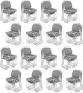 VINGLI Stackable Chairs Set of 80, Stacking Office Chairs with Metal Sled Base, Ergonomic Plastic Padded Seat & Back, Capacity 350lbs, Stacking Chairs for Waiting Room Break Room Banquet Guest, Gray