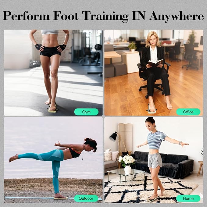 Frgofl Balance Board for Ankle Strengthening & Physical Therapy - Adjustable Single Leg Board for Recovery from Sprains, Plantar Fasciitis | Stability Trainer with Video Guide and Carry Bag