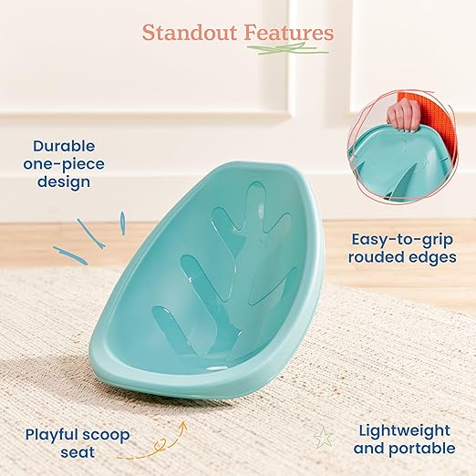 ECR4Kids Leaf Floor Seat, Rocker Chair, Seafoam, 6-Piece