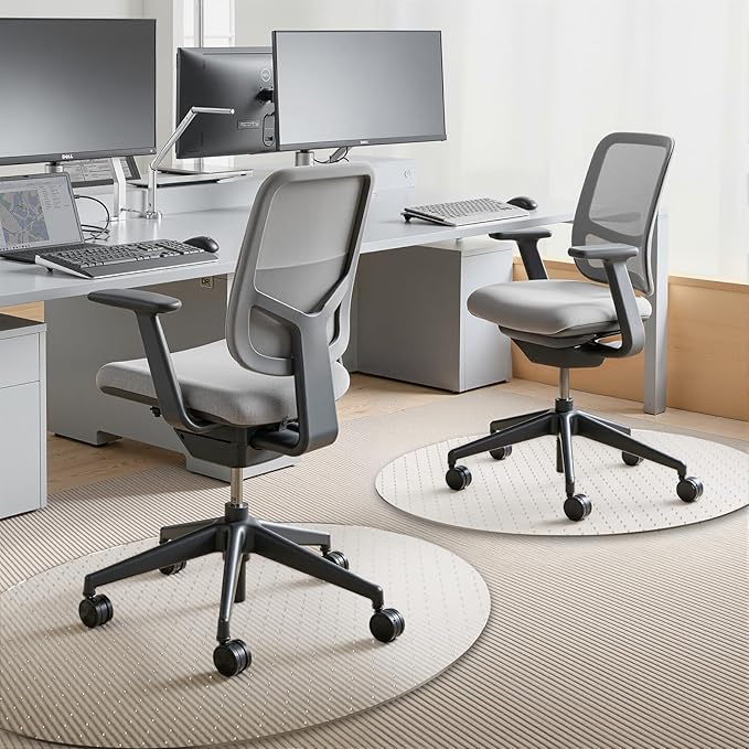 PVC Chair Mat for Carpet, Computer Desk Floor Protector, Rolling Chair Pad, 36 x 36 Inch, 2 Pack