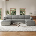 Forest aesthetics 124" L Shape Cloud Modular Sectional,4 Seater with Chaise Waterproof High Backrest Sectional Sofas,Down Filled Modular Couch with Removable Washable Cover for Living Room,Dark Gray