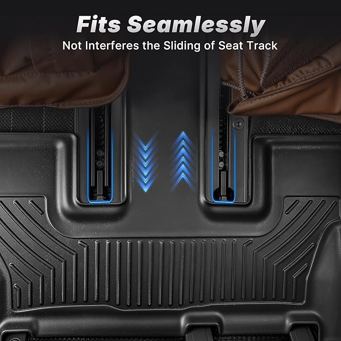 OEDRO Floor Mats Fit for Ford Expedition/Expedition Max 2025-2018 with 2nd Row Bench Seat,All Weather Expedition Car Mat Includes 1st and 2nd 3rd Row Floor Liners, Black