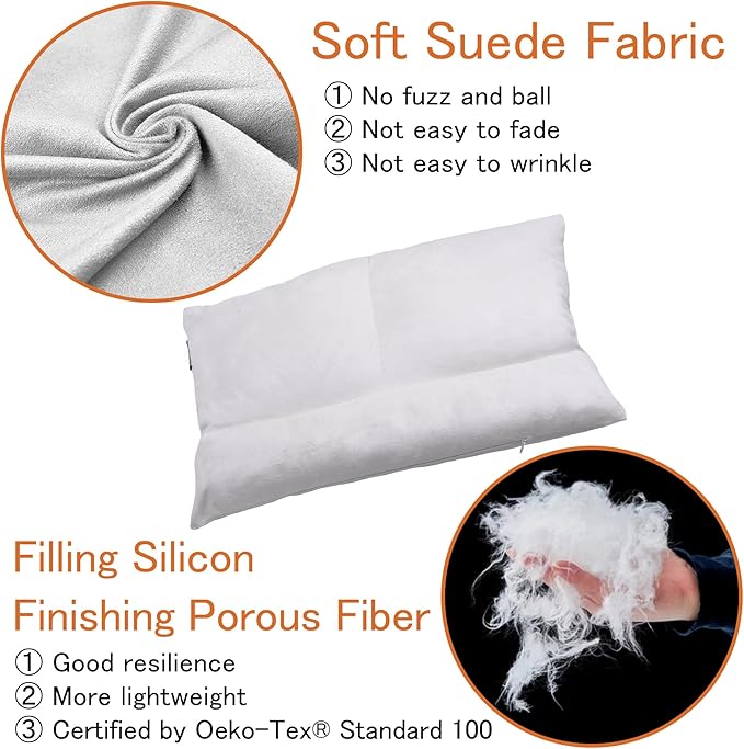 Leg Elevation Pillows, Foot Pillows, reLumbar Pillow, Suede Fabric Stain Resistant Machine Washable (Apricot)