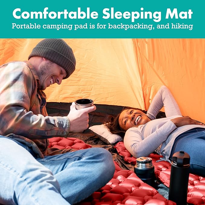 Sleepingo Ultralight Sleeping Mat - Inflatable & Compact Camping Air Mattress for Backpacking, Hiking- New