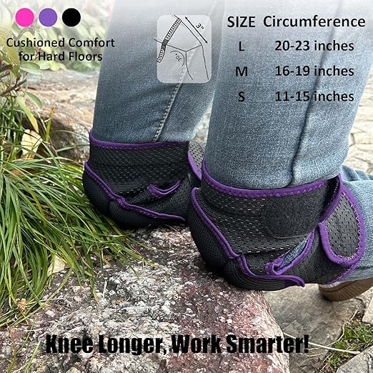 Knee Pads for Garden Work & Cleaning, Mechanic Kneepads for Adults Women & Men, Foam Knee Cushion with Breathable & Elasticity Straps for Gardening, Floor Cleaning, DIY, Concrete & Tile Work for Christmas, Purple M