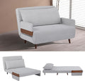 CITTANEO 42" Convertible Sleeper Chair, 3-in-1 Chair Bed Sleeper for Adults with Adjustable Backrest, Pillow & Wooden Arms, Loveseat Sofa Bed for Apartment, Office, Light Gray