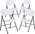 Flash Furniture Hercules Series Plastic Folding Chairs, Lightweight Commercial Event Chairs with 330-lb. Static Weight Capacity, Set of 4, White