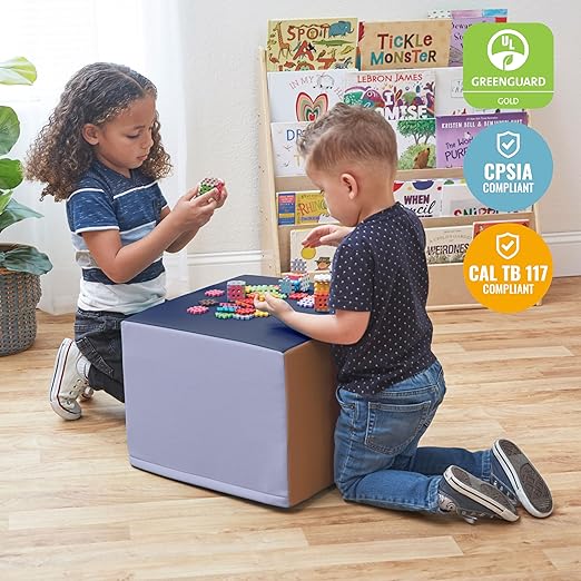 ECR4Kids SoftZone Adult Cozy Cube, Flexible Seating, Earthtone