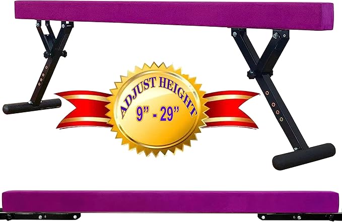 MARFULA Adjustable Balance Beam 8 ft Gymnastic Beam Adjustable Height for Kids and Teenage of All Gymnastic Levels, Gymnastic Training Beam Gymnastic Equipment for Athlete Home and Gym Club Use