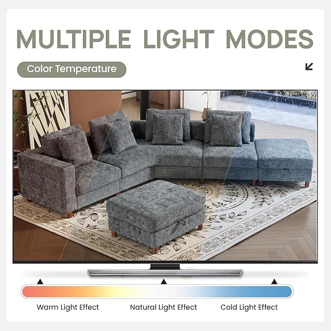 147" Oversized L-Shaped Modular Sectional Sofa, Modern 6-Seater Cloud Couch with 2 Storage Ottomans, Washable Pet-Friendly Fabric for Living Room, Apartment