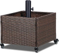 SUNNYPARK Umbrella Stand Outdoor Base with 4 Wheels Heavy Duty Patio Umbrella Planter for Garden Backyard Deck Poolside