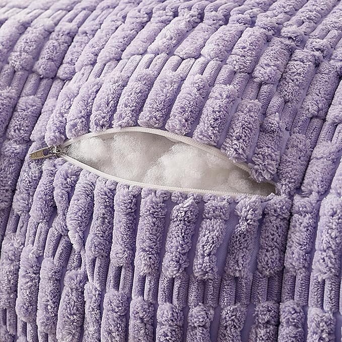 PAJEO Reading Pillow for Sitting in Bed, Large Backrest Reading Pillow with Arm Rest,Back-Rest Support Cushion for Sit Up on Couch, Sofa, and Floor (Light Purple Corduroy, Standard(17"))