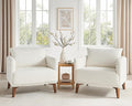 VANOMi Oversized Accent Chair, Set of 2, 37" Wide Boucle Armchair with Solid Wood Legs, Modern Accent Chair for Living Room Bedroom Office, Cozy Reading Chair, Easy Assembly, White