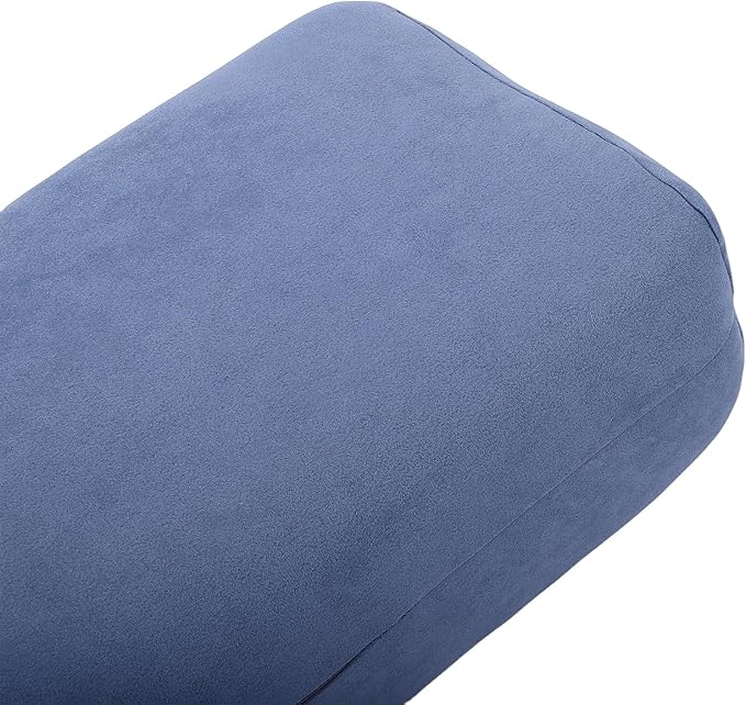 SPYMINNPOO Yoga Bolster, Meditation Cushion & Floor Pillow with 3 Layer Support, Washable Velvet Cover & Carry Handle (Blue)