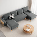 YITAHOME 109" U-Shaped Couch, 4-Seat Cloud Sofa with Dual Chaise Lounges, Storage Armrest, Cup Holder & Thick Cushions for Living Room