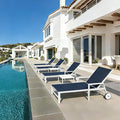 PURPLE LEAF Outdoor Chaise Lounge Adjustable Sunbathing Recliner with Armrest Navy Blue 2 Sets