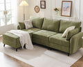 Rexulqo 104'' Modular Sectional Sofa with All Seats Storage, Oversized L Shaped Couch for Living Room,3-Seater Comfy Cloud Couches with Movable Ottoman,Big Sectional for Bedroom,Velet,Green