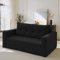 HABUTWAY Folding Sofa Bed, 2 in 1 Convertible Sleeper Chair with Pillow, Portable Fold Out Chair Bed with Armrest, Comfy Floor Couch, Lazy Sofa for Living Room Bedroom Dorm Home Office, Black