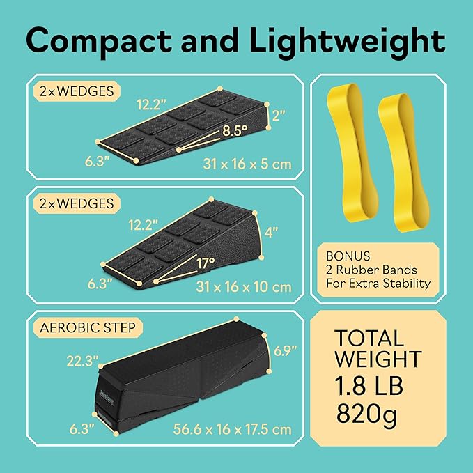 Squat Wedge - Squat Wedge Block 960 LBS Capacity - Slant Board for Calf Stretching with 5 Adjustable Angles - Calf Stretcher Slant Board - Yoga Blocks - EPP Material for Ankle Mobility & Physical Therapy