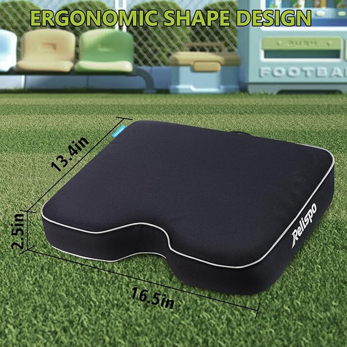 Relispo Stadium Seats for Bleachers with Integral Cutting Memory Foam, Stadium Seat Cushion Waterproof Extra Thick Bleacher Cushion, Portable Stadium Cushions for Indoor Outdoor Events