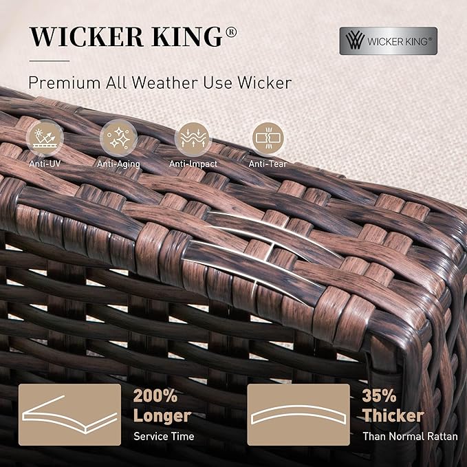 SUNSHINE VALLEY 6 Pieces Patio Furniture Set with Swivel Chairs, High Back Wicker Rattan Sofa with Extra Thick Cushion and Coffee Table, Outdoor Conversation Set for Garden Backyard Deck,Beige