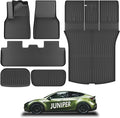 KARPAL Floor Mats for Tesla Model Y Juniper 2025 2026 5-Seater (Not Fit 7 Seats), All Weather TPE Floor Liners Front & Rear Trunk Cargo Liners Backrest Mats，Model Y Juniper Accessories 6PCS