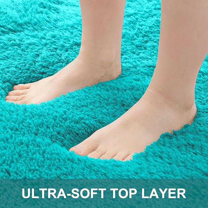 OLANLY 6x9 Machine Washable Large Area Rugs for Living Room, Bedroom, Soft Fluffy Shaggy Bedside Rug, Indoor Floor Carpet for Kids Girls and Boys, Dorms, Nursery, Home Decor Aesthetic, Teal Blue