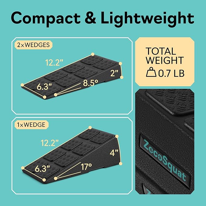 Squat Wedge - Squat Wedge Block 960 LBS Capacity - Slant Board for Calf Stretching with 5 Adjustable Angles - Calf Stretcher Slant Board - Yoga Blocks - EPP Material for Ankle Mobility & Physical Therapy