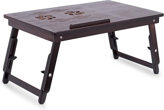 Sofia + Sam Bamboo Ventilation Lap Tray with Adjustable Legs (Walnut)