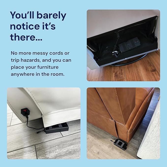 The Blue Cactus 2500mAh Furniture Battery Kit - Battery, Power Transformer, Power Cord - 2-Pin Furniture Connector - with LCD Display for Simple Recliner Chairs