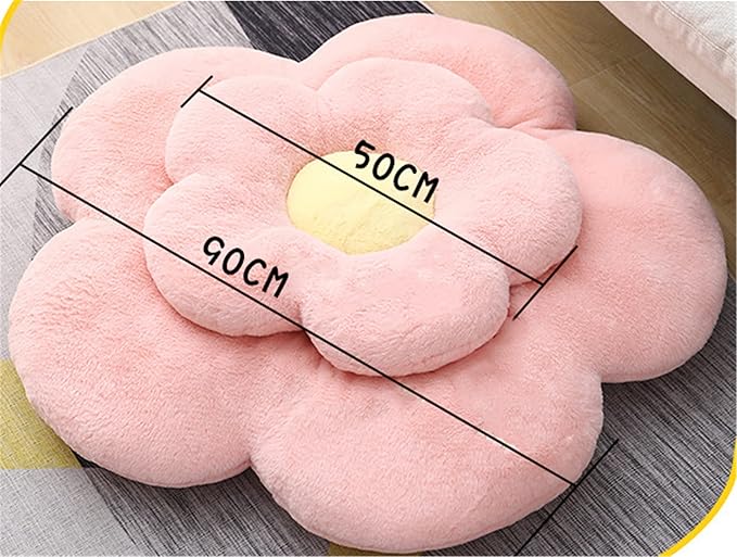 YILANLAN Cute Flower Cushion Plush Floor Pillow Casual Comfortable Pillow Office Living Room Bed Decoration Cushion Simple Room Decoration (40cm, White)