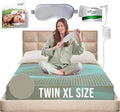 Earth Grounding Sheets Twin XL Size with 12% Silver Fiber & 4% Silk & 84% Organic Cotton - Green - Grounded Well Bed Sheet - Conductive Fitted Sheet for Better Sleep