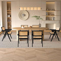 Rattan Dining Chairs Set of 6, Kitchen Chairs Cane for Dining Room, Black