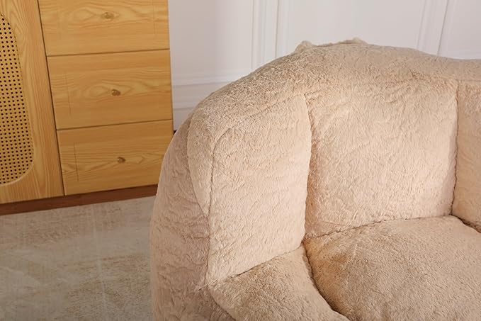 KEIKI Oversized Bean Bag Chairs, Bean Bag Couch for Adults and Kids, Large Reading Chair, Multicolor Faux Fur Floor Sofa for Reading, Playing or Relaxing